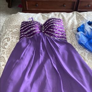 purple rhinestone top dress
